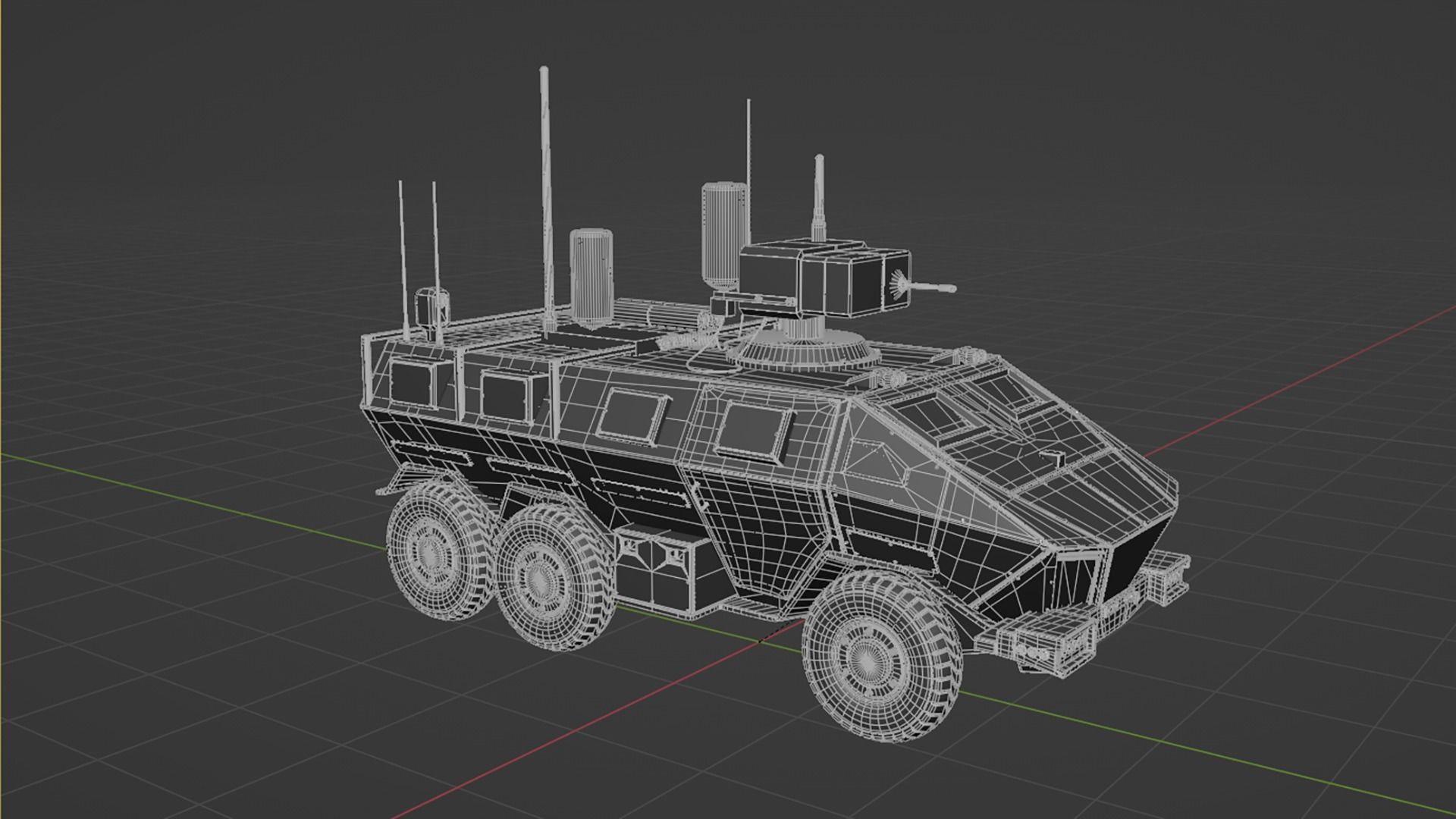 Future Electronic Warfare Vehicle Low-poly 3D model_16