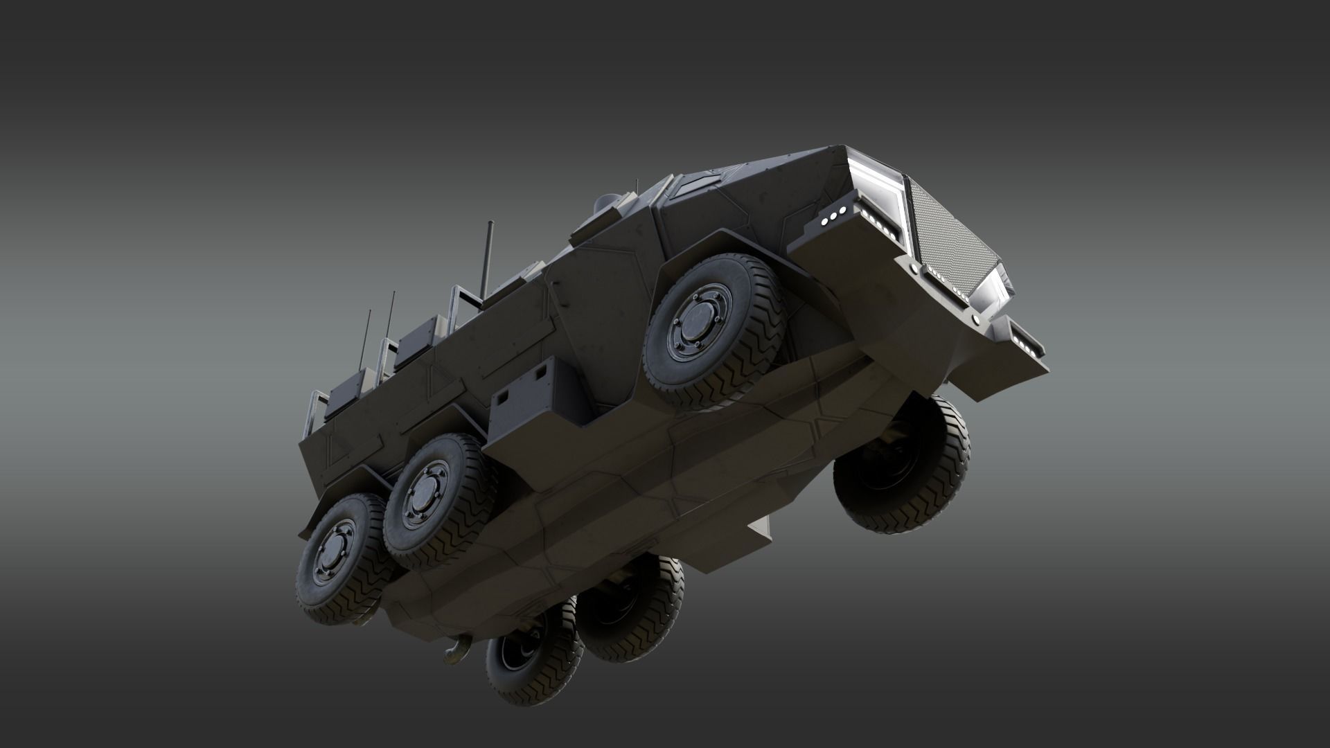 Future Electronic Warfare Vehicle Low-poly 3D model_14