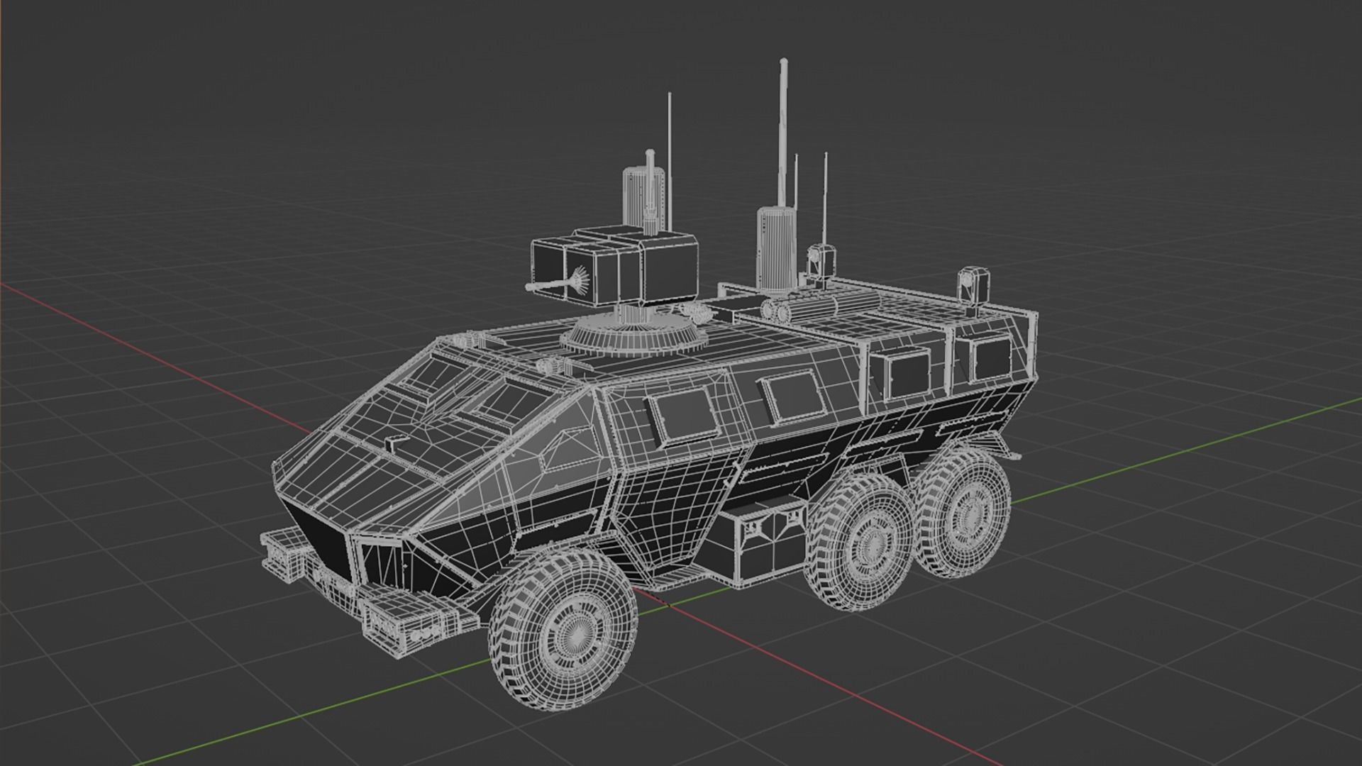 Future Electronic Warfare Vehicle Low-poly 3D model_15