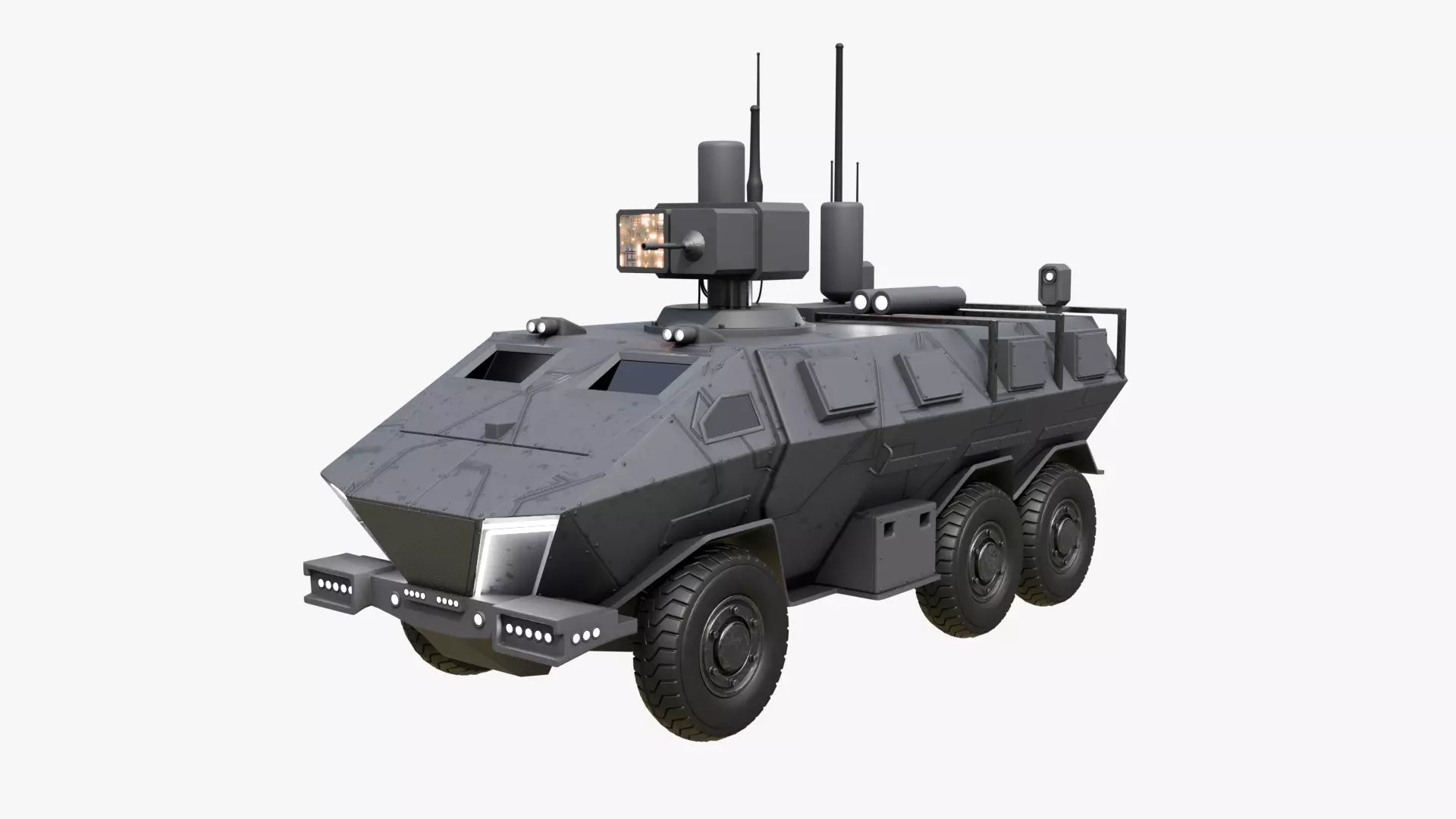 Future Electronic Warfare Vehicle Low-poly 3D model_0