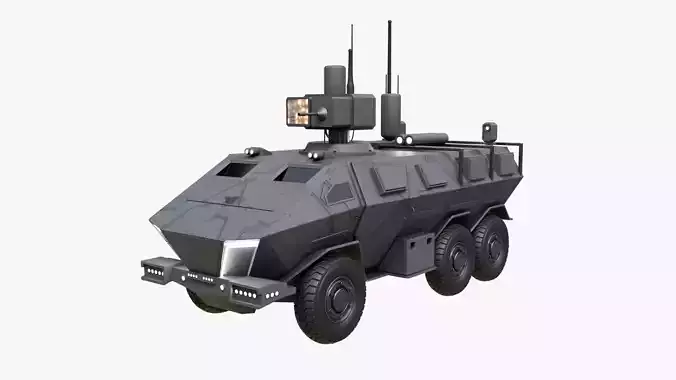 Future Electronic Warfare Vehicle Low-poly 3D model Future Electronic Warfare Vehicle Low-poly 3D model