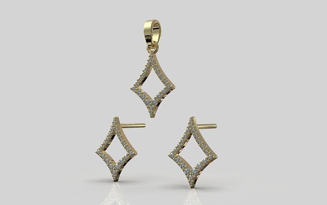 Lightweight earring necklace pendant model 932 3D print model
