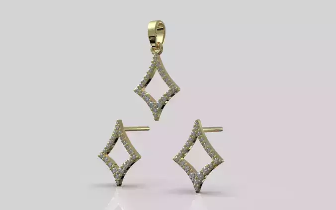 Lightweight earring necklace pendant model 932