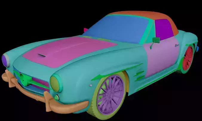 Automatic Asset Prep Tool - Redshift X Houdini Low-poly 3D model