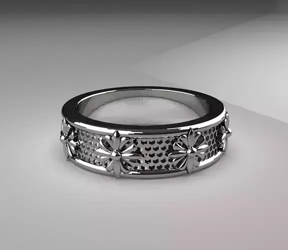 Flower band ring