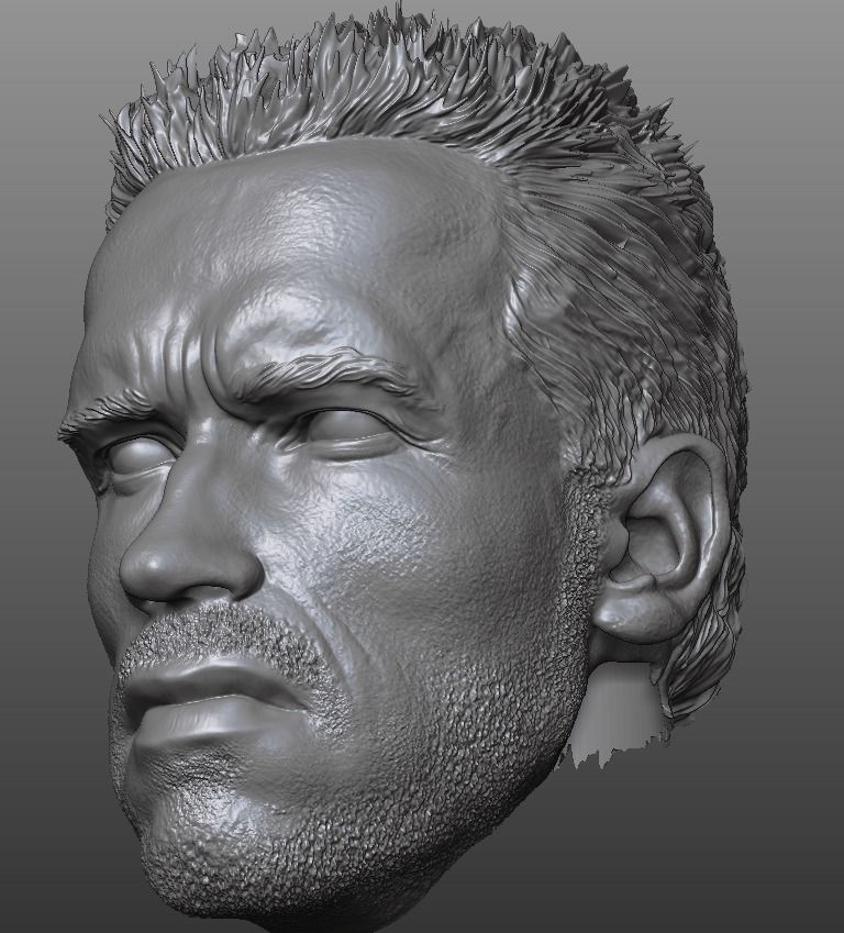 Alan Dutch - Arnold Schwarzenegger custom head 3D print model_1