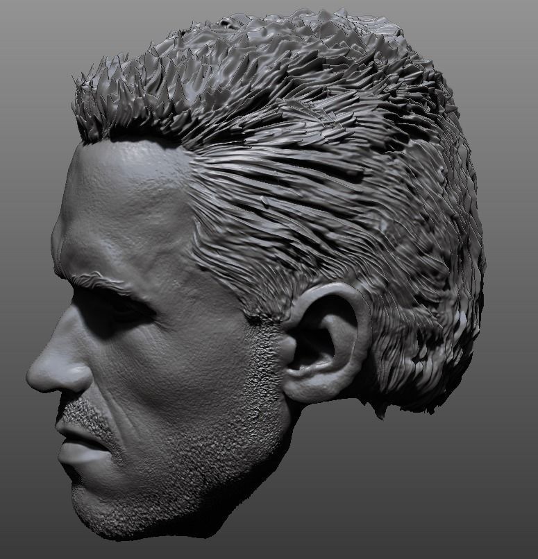 Alan Dutch - Arnold Schwarzenegger custom head 3D print model_7