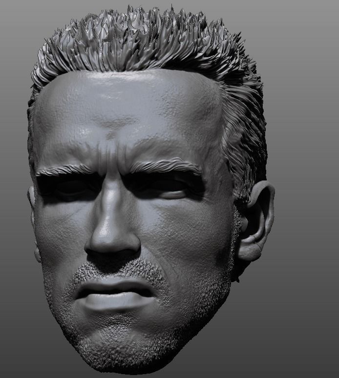 Alan Dutch - Arnold Schwarzenegger custom head 3D print model_6