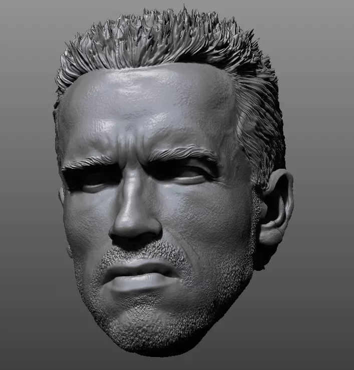 Alan Dutch - Arnold Schwarzenegger custom head 3D print model_0