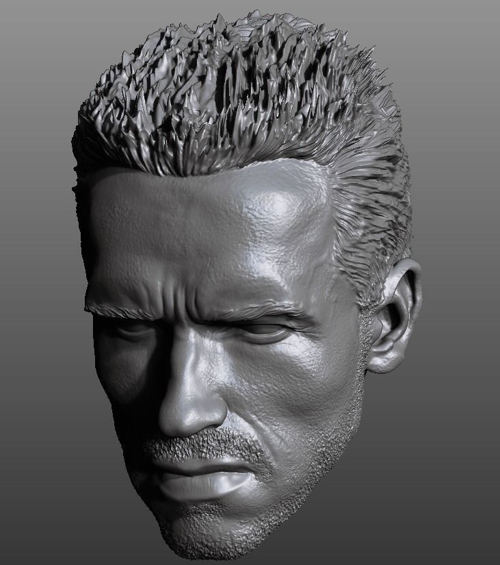 Alan Dutch - Arnold Schwarzenegger custom head 3D print model_5