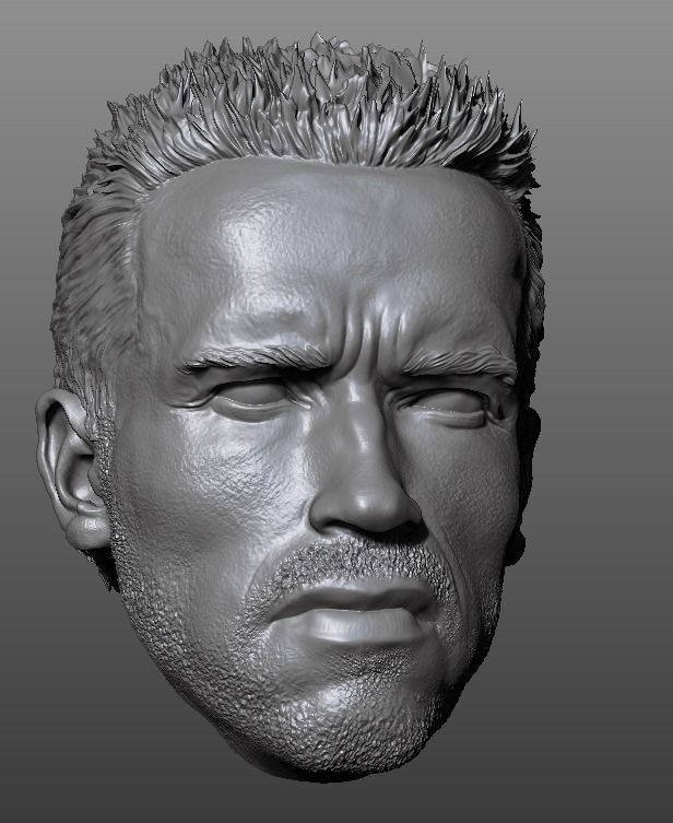 Alan Dutch - Arnold Schwarzenegger custom head 3D print model_2