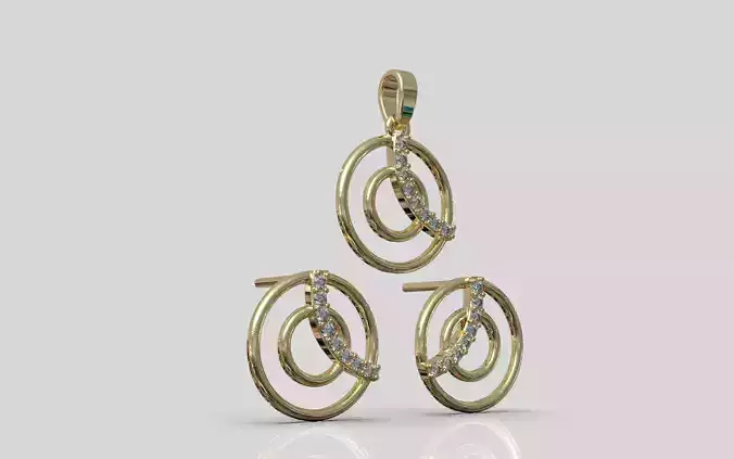 Lightweight earring necklace pendant model 919