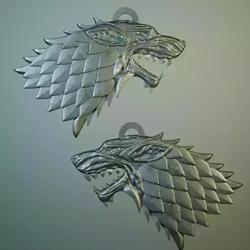 House stark sigil wearable pendant for 3d printing