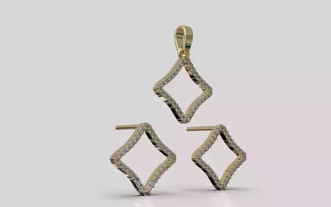 Lightweight earring necklace pendant model 926