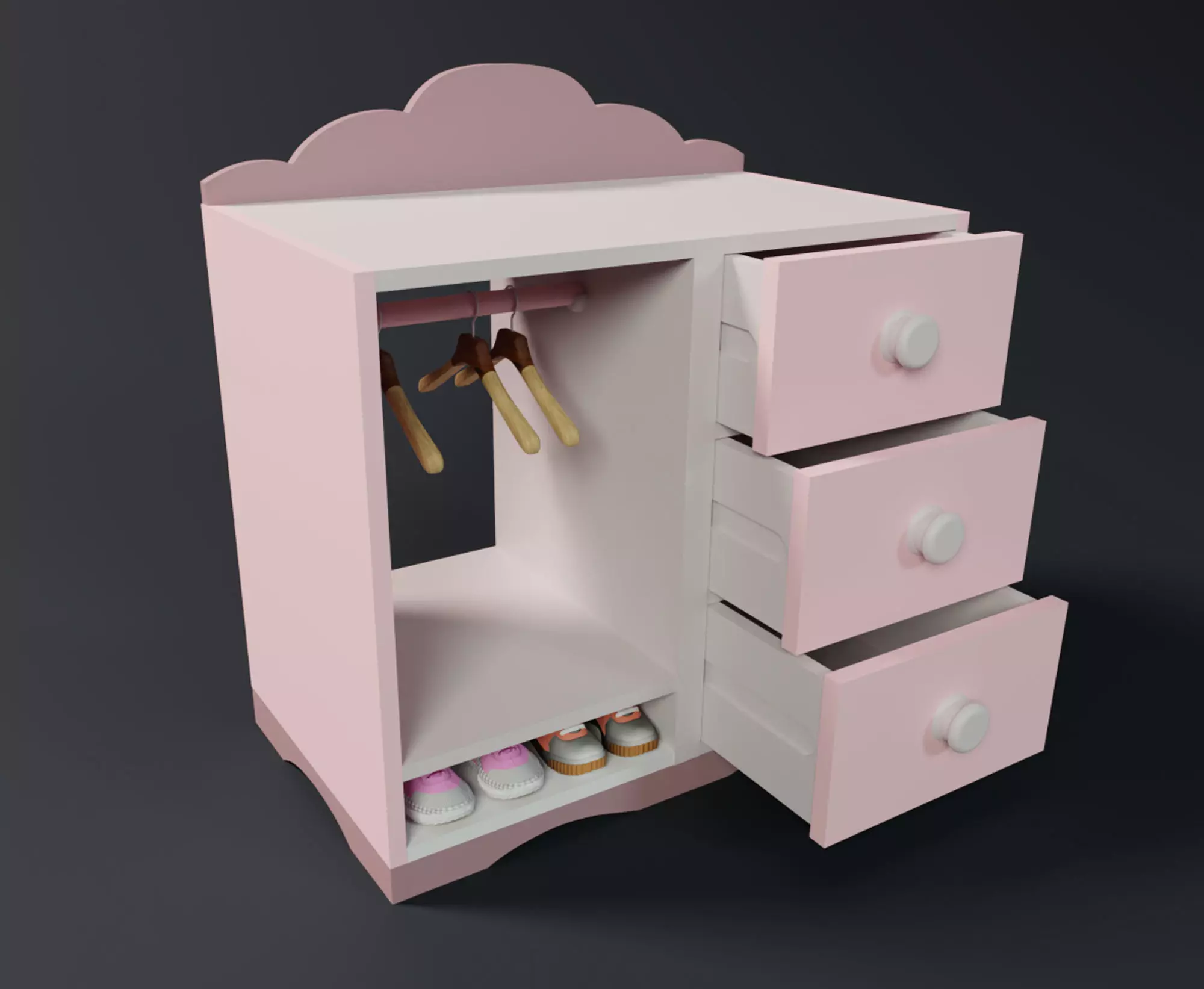Doll Wardrobe 3D print model_0