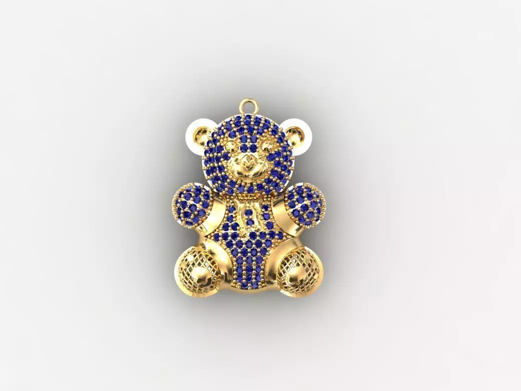 Teddy gold pendant 3D print model