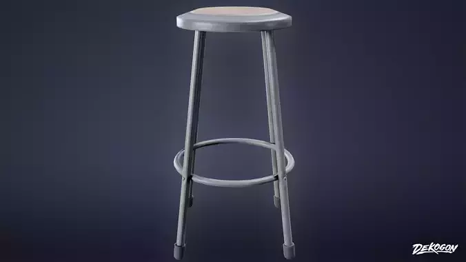 HIGH SCHOOL CLASSROOM - Stool 01 - LOW POLY