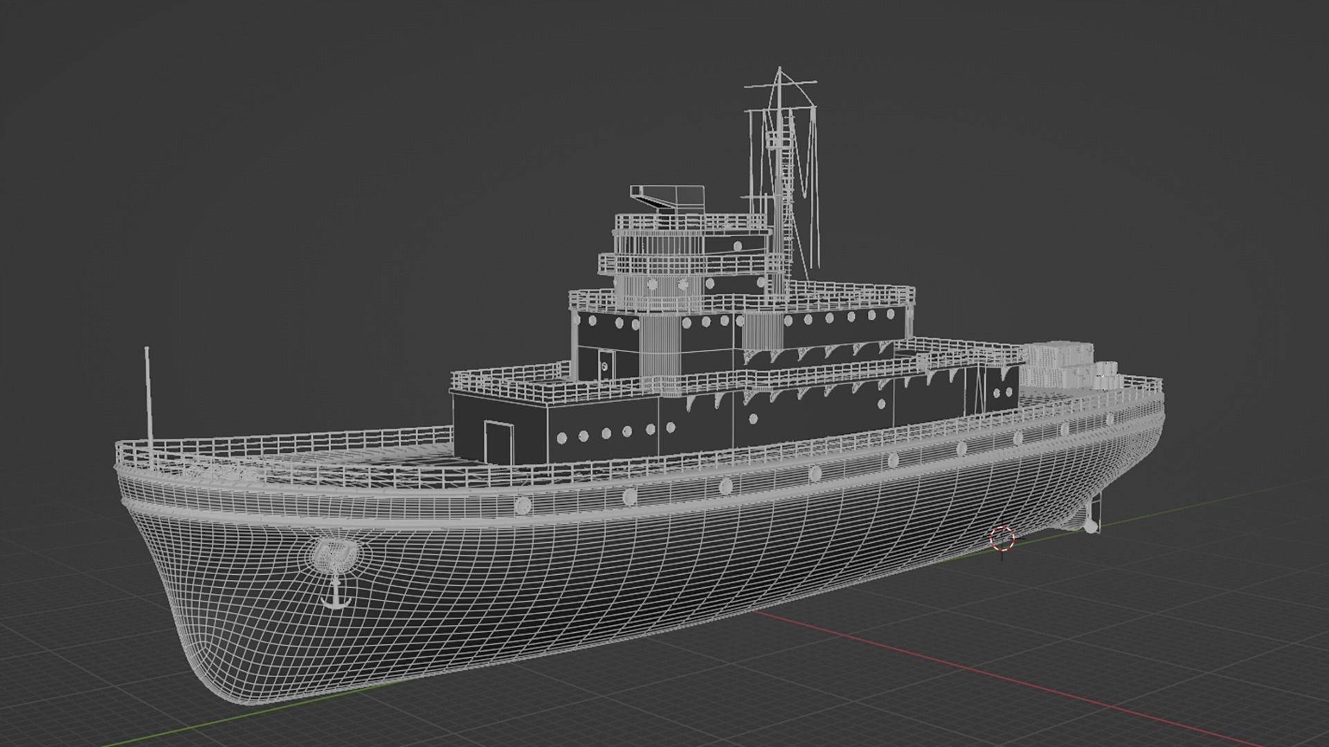Historical Fleet Oilers and Replenishment Ship Low-poly 3D model_17
