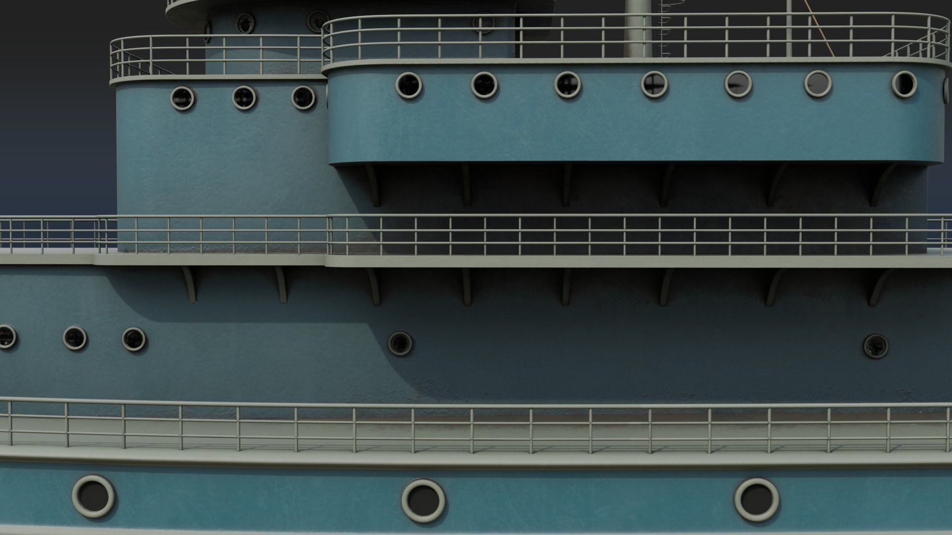 Historical Fleet Oilers and Replenishment Ship Low-poly 3D model_16