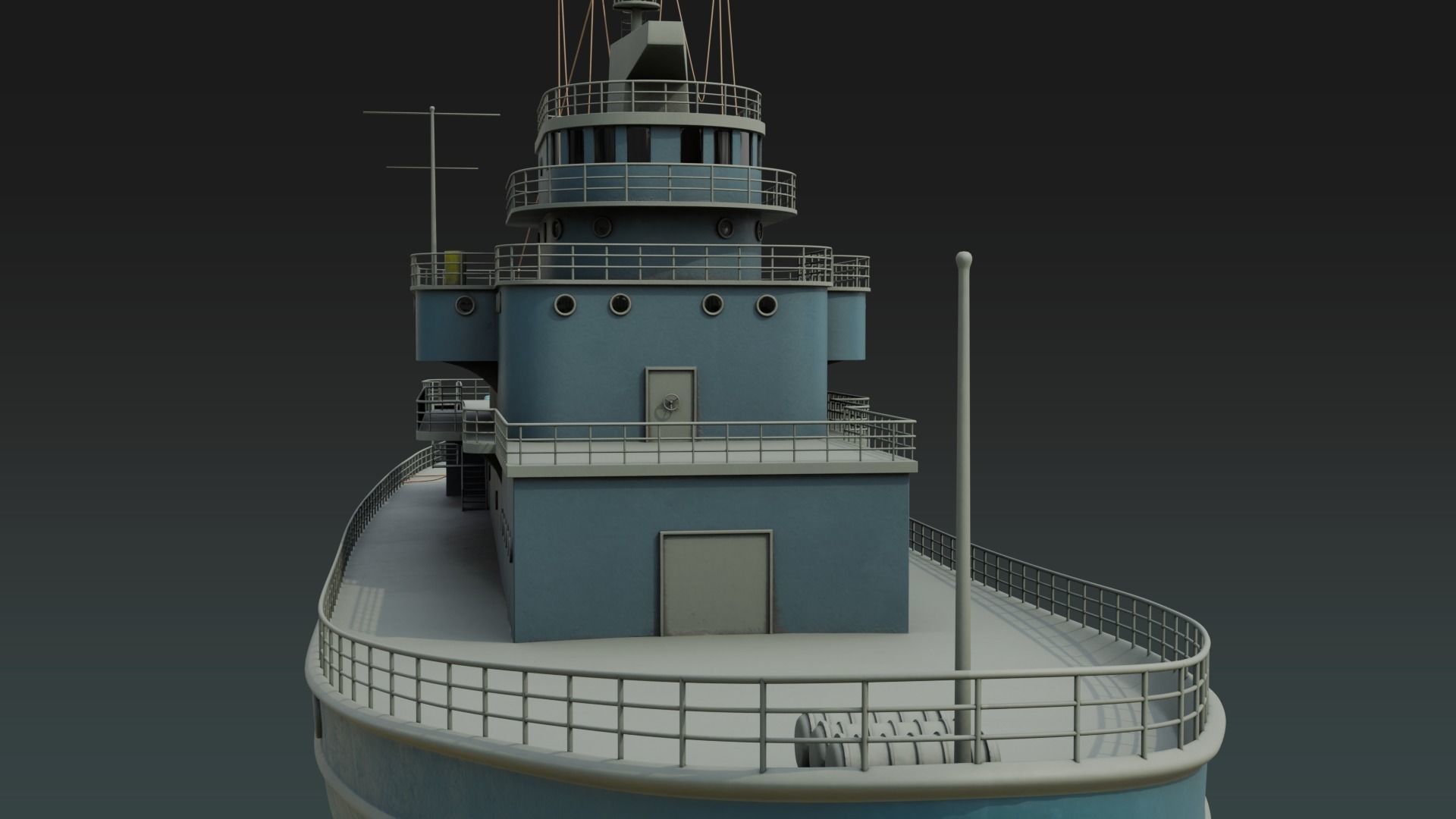 Historical Fleet Oilers and Replenishment Ship Low-poly 3D model_13