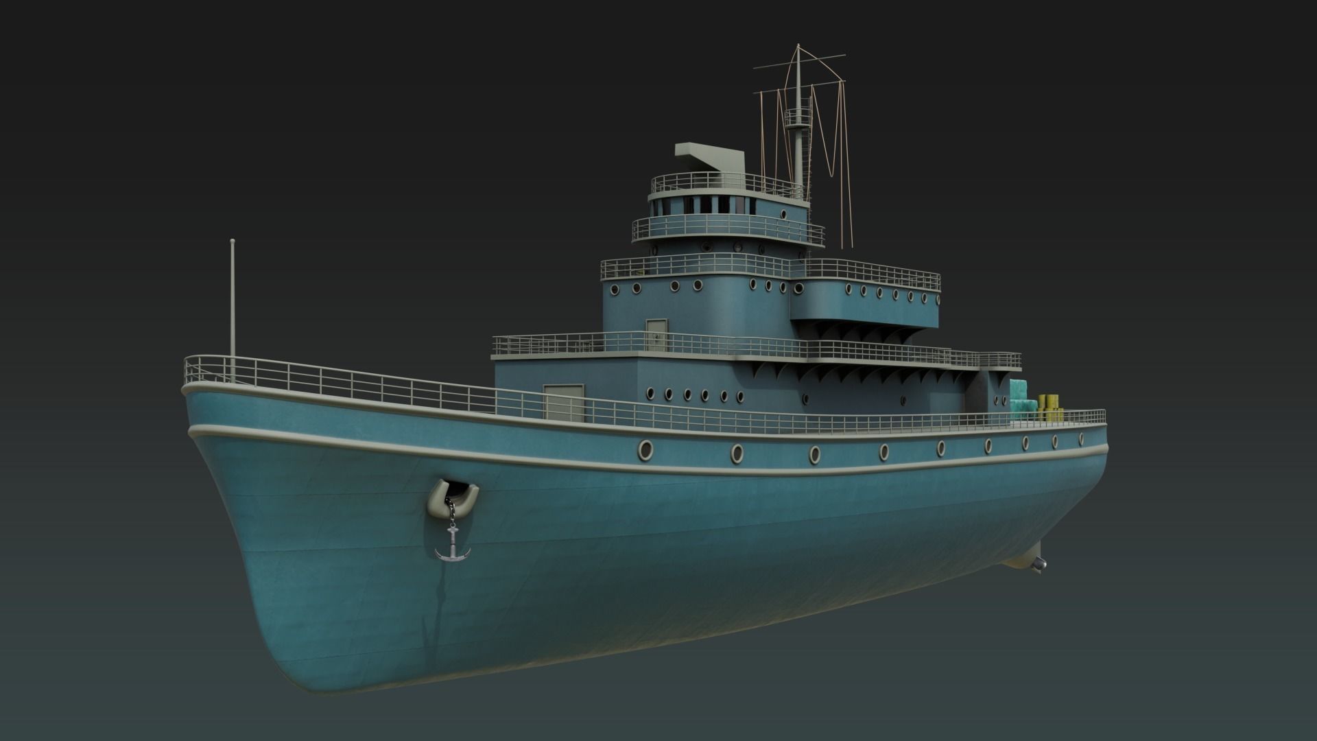 Historical Fleet Oilers and Replenishment Ship Low-poly 3D model_1
