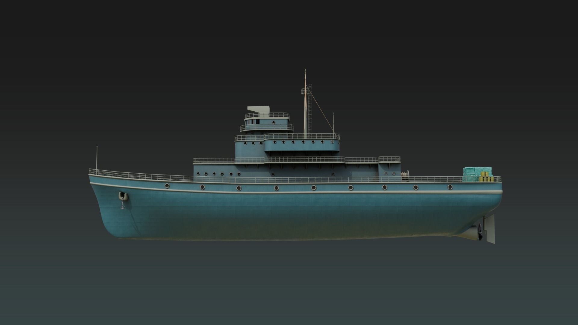 Historical Fleet Oilers and Replenishment Ship Low-poly 3D model_6
