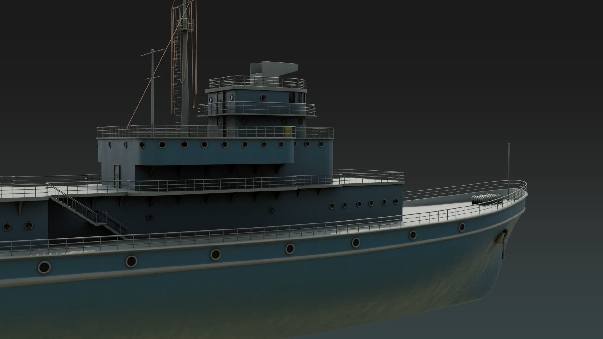Historical Fleet Oilers and Replenishment Ship Low-poly 3D model_3