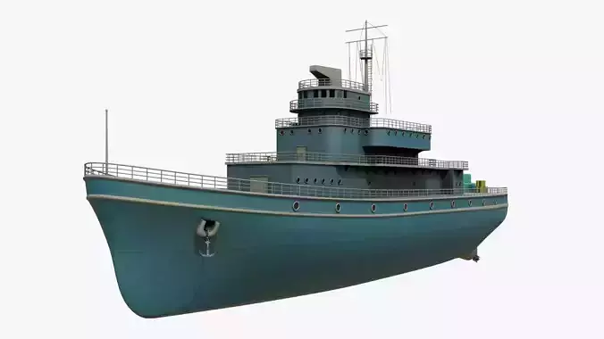 Historical Fleet Oilers and Replenishment Ship Low-poly 3D model
