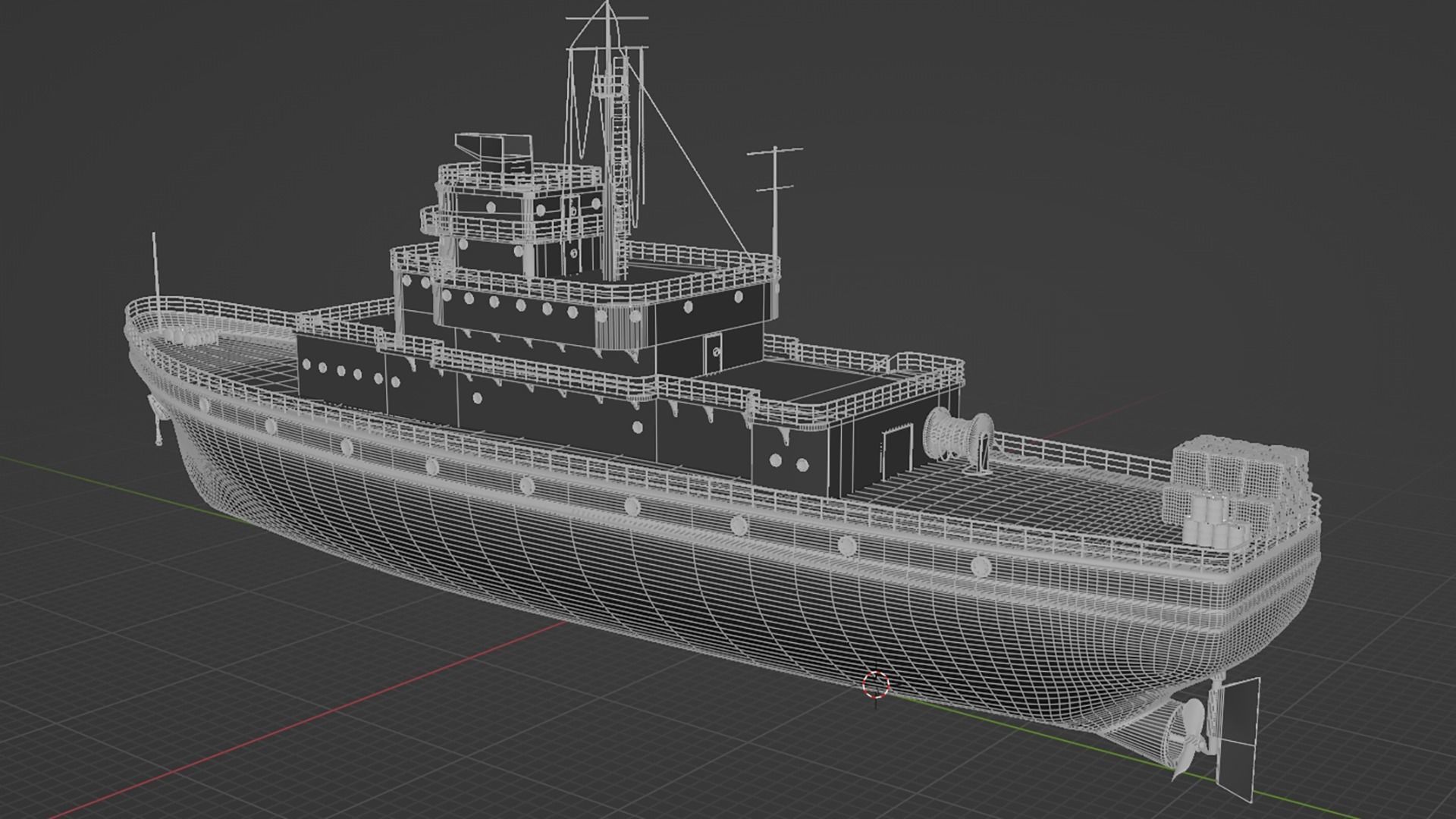 Historical Fleet Oilers and Replenishment Ship Low-poly 3D model_18