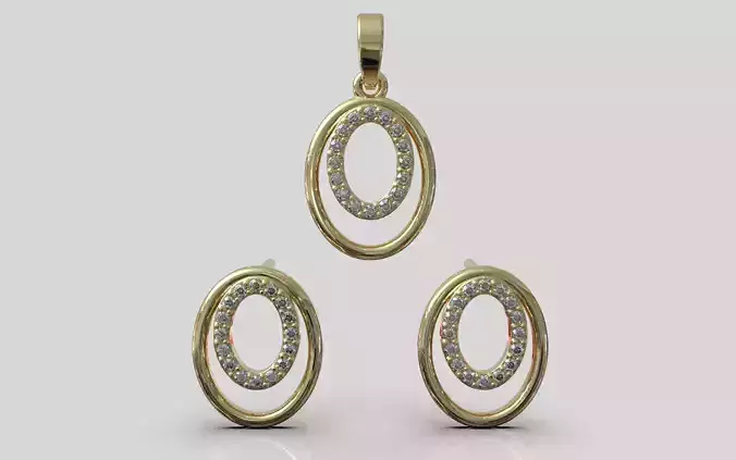 Lightweight earring necklace pendant model 923