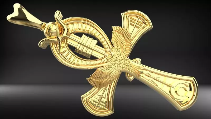 Ankh Egyptian Cross Pendant Necklace Jewelry 3D print model