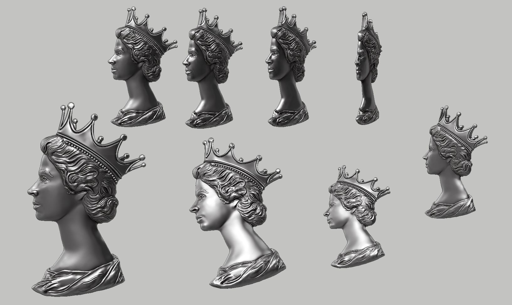 Queen Elizabeth relief 3d print model 3D print model_6