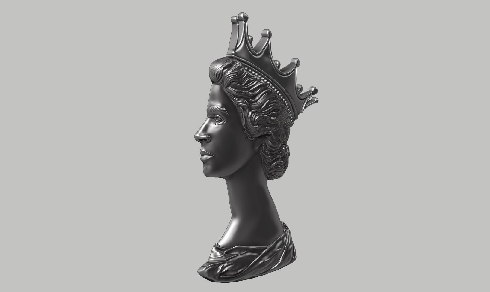 Queen Elizabeth relief 3d print model 3D print model_3