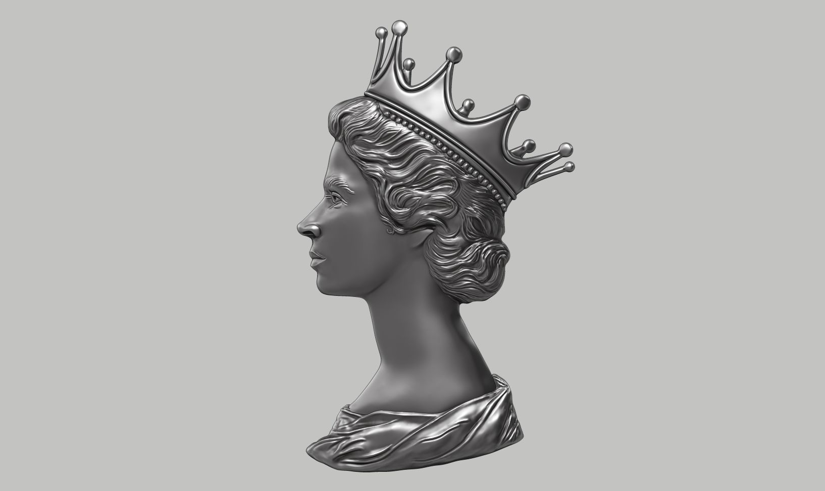 Queen Elizabeth relief 3d print model 3D print model_1