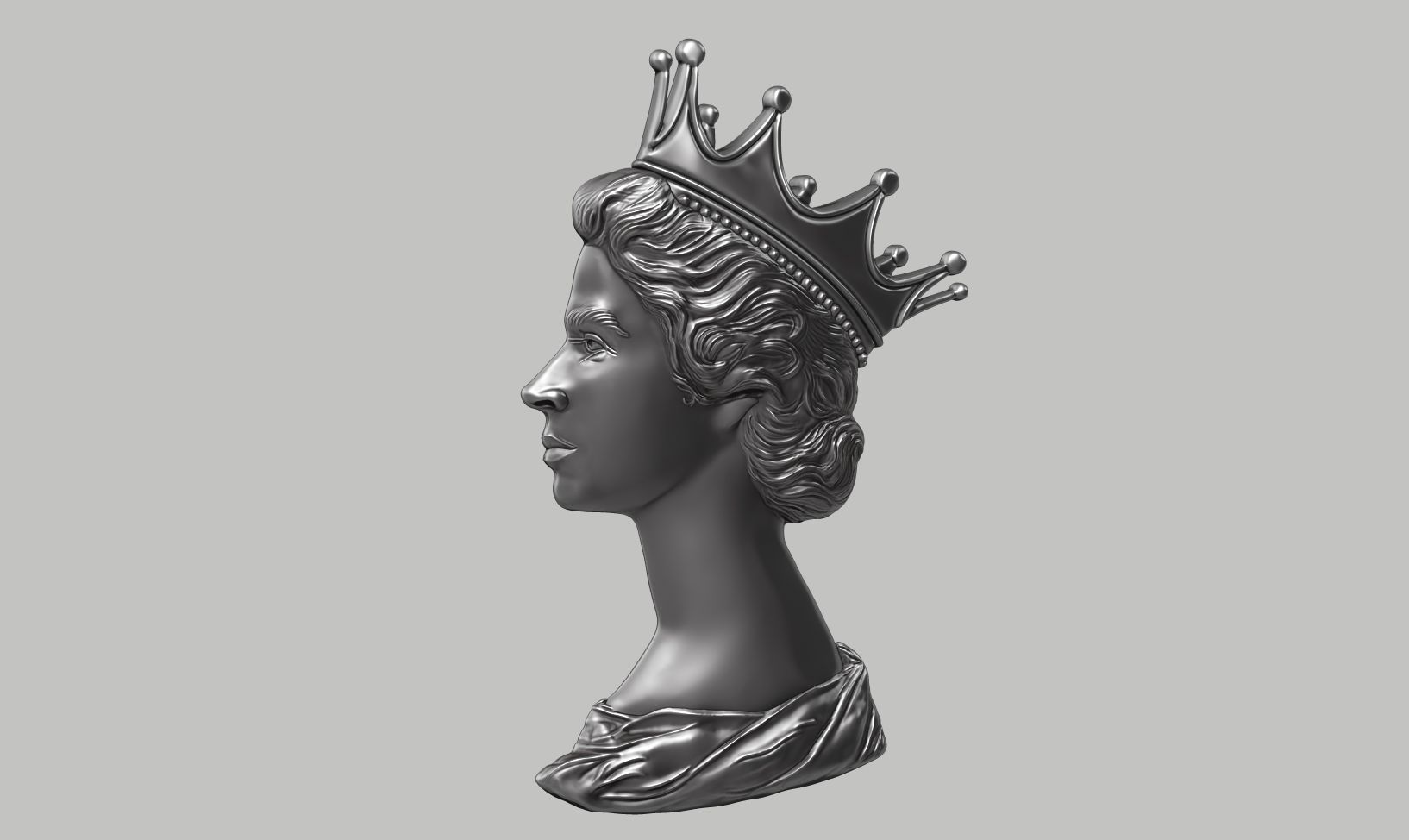 Queen Elizabeth relief 3d print model 3D print model_8