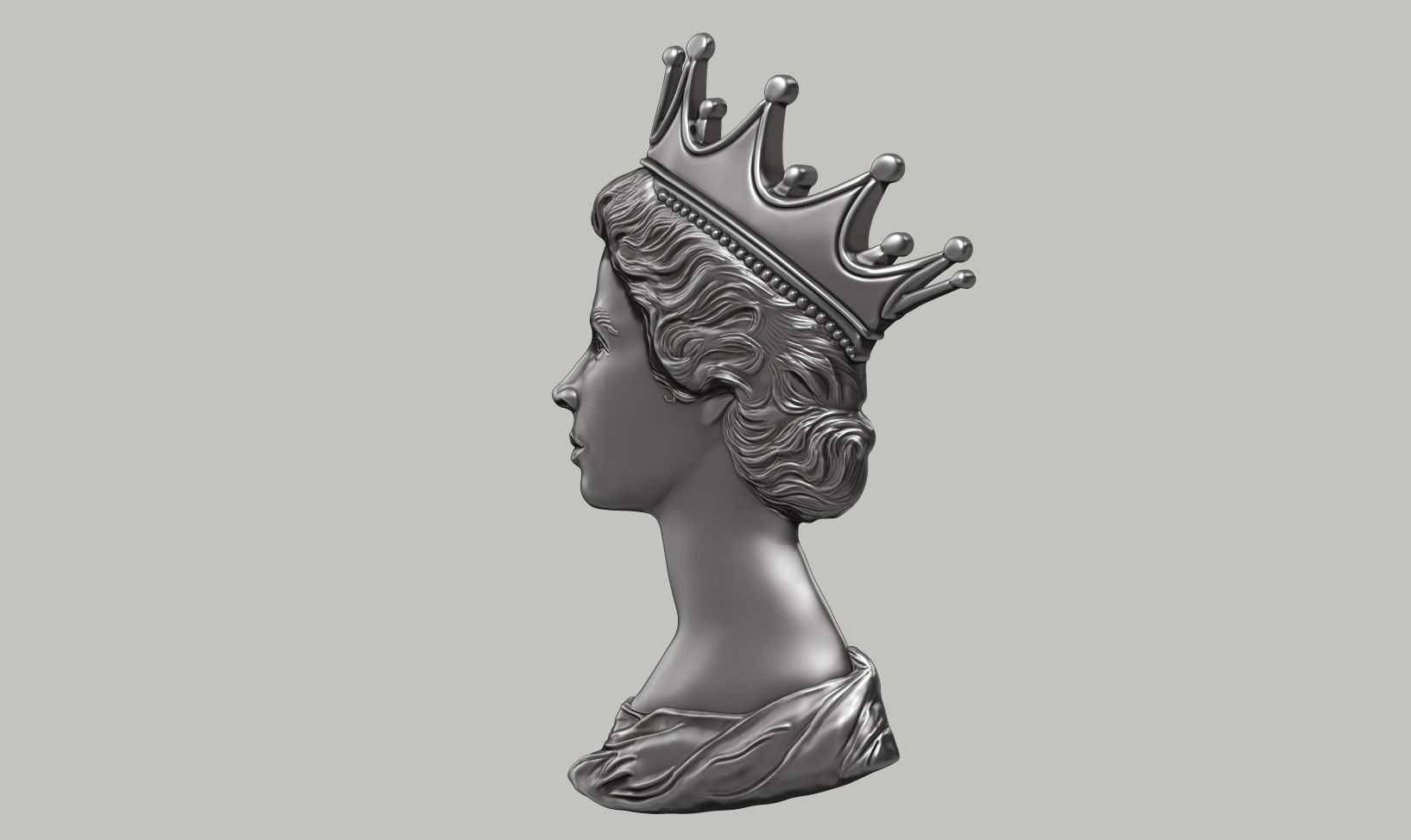 Queen Elizabeth relief 3d print model 3D print model_9