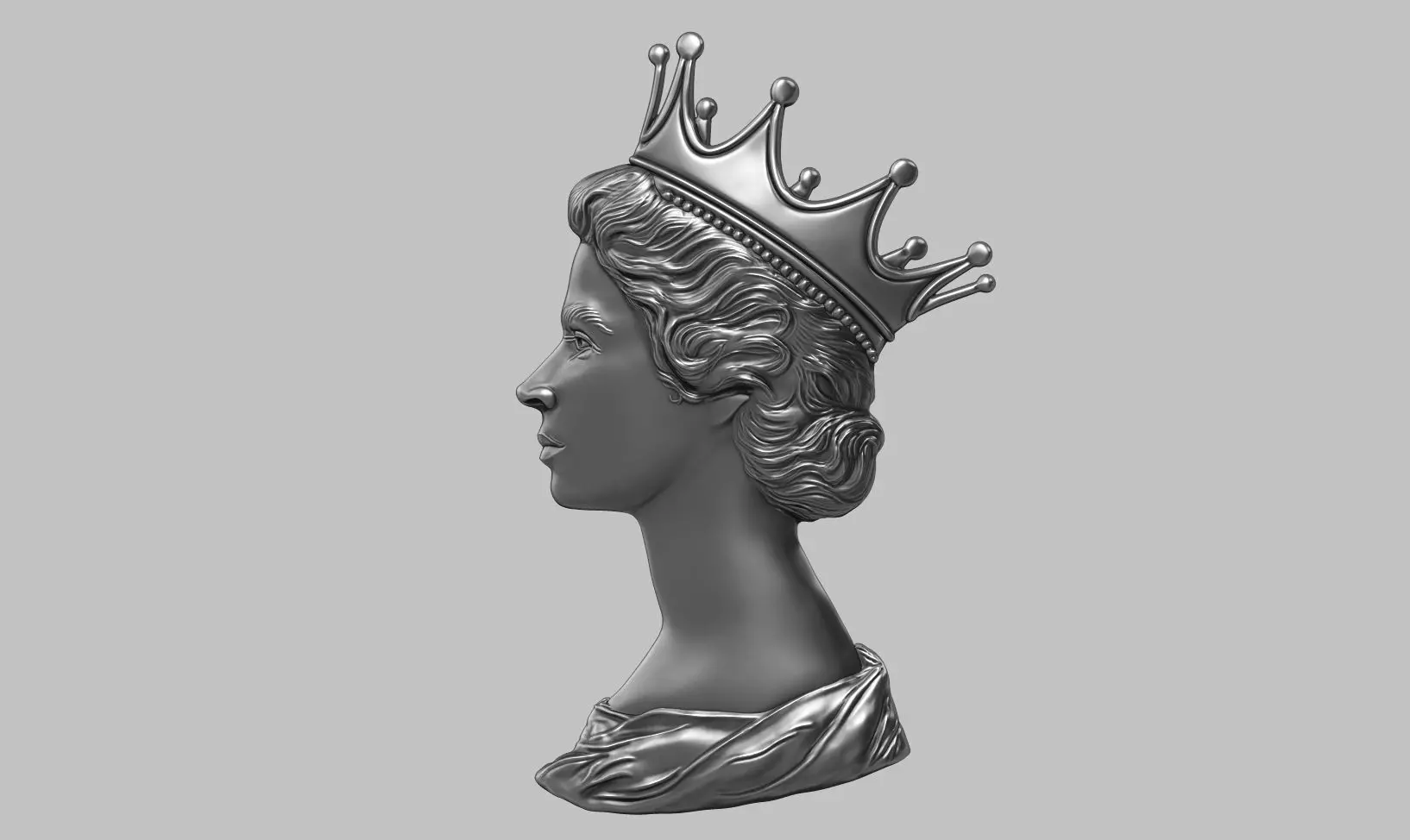 Queen Elizabeth relief 3d print model 3D print model_0