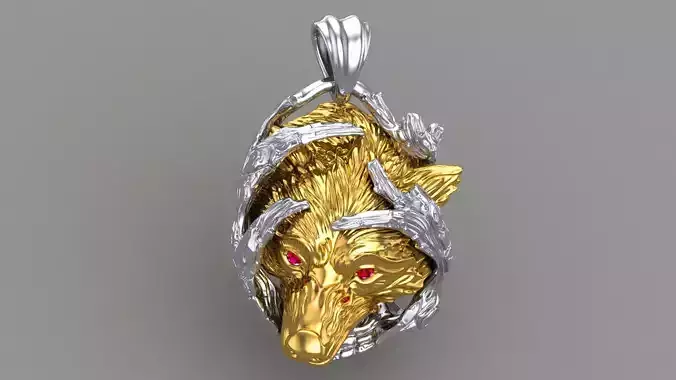 Wolf Head Pendant