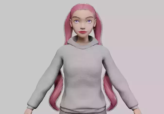 cartoon stylized girl V24429 