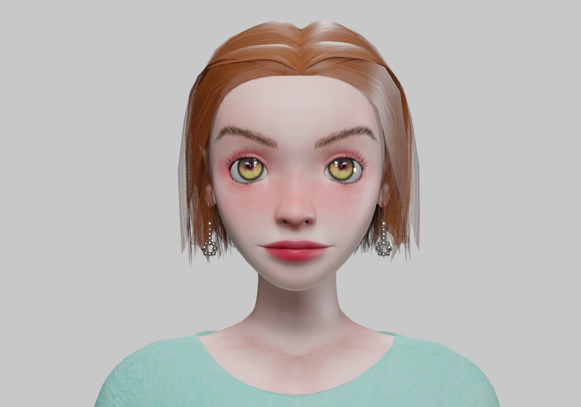 cartoon pretty girl V29219 Low-poly 3D model_2