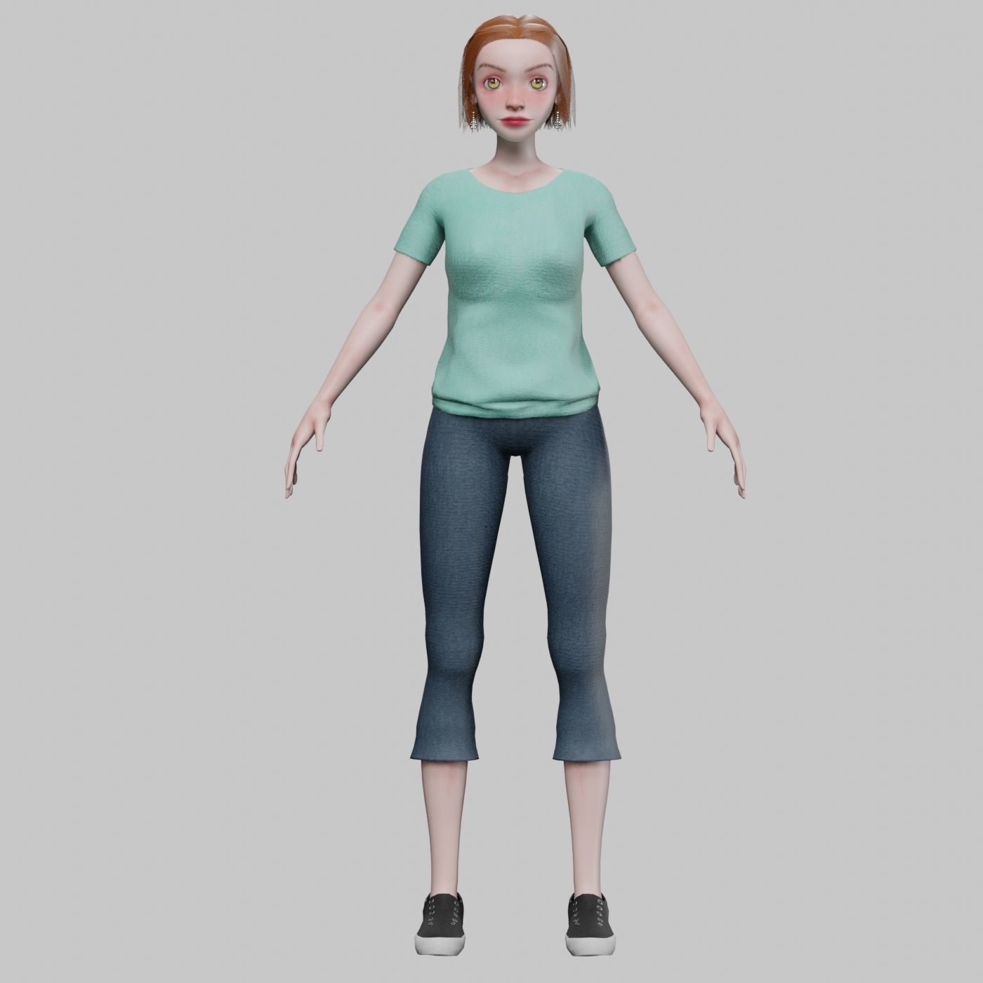 cartoon pretty girl V29219 Low-poly 3D model_9