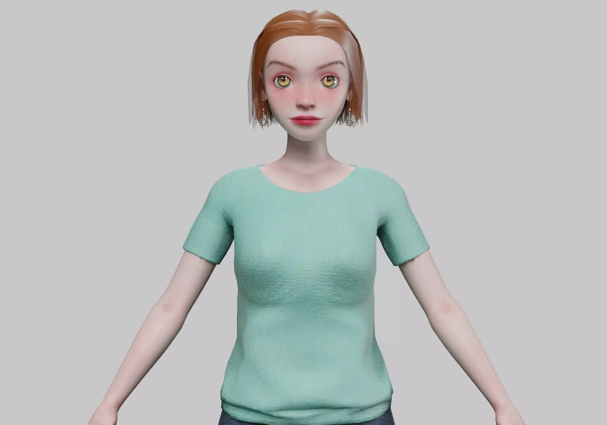 cartoon pretty girl V29219 Low-poly 3D model_0