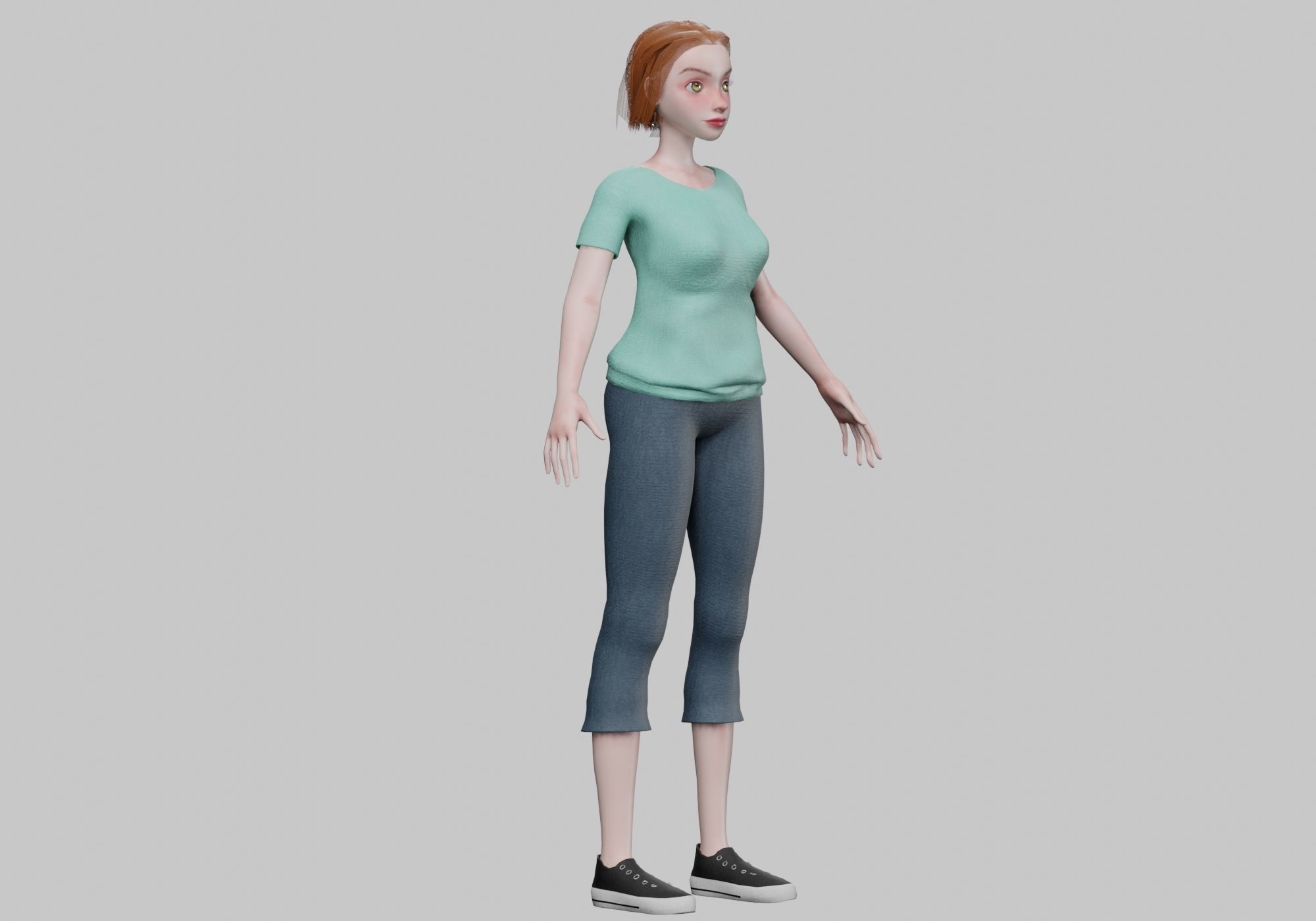 cartoon pretty girl V29219 Low-poly 3D model_3