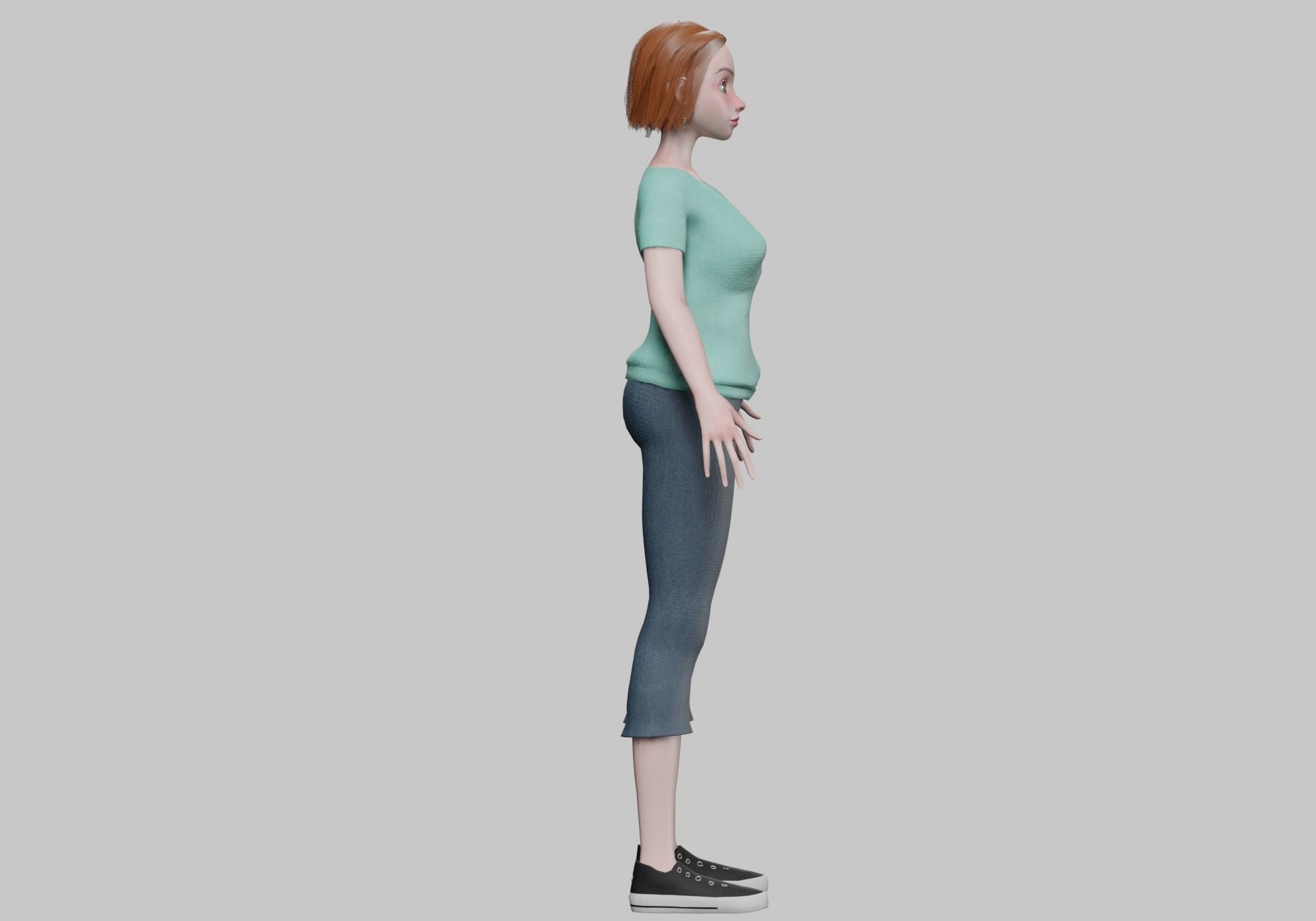 cartoon pretty girl V29219 Low-poly 3D model_4