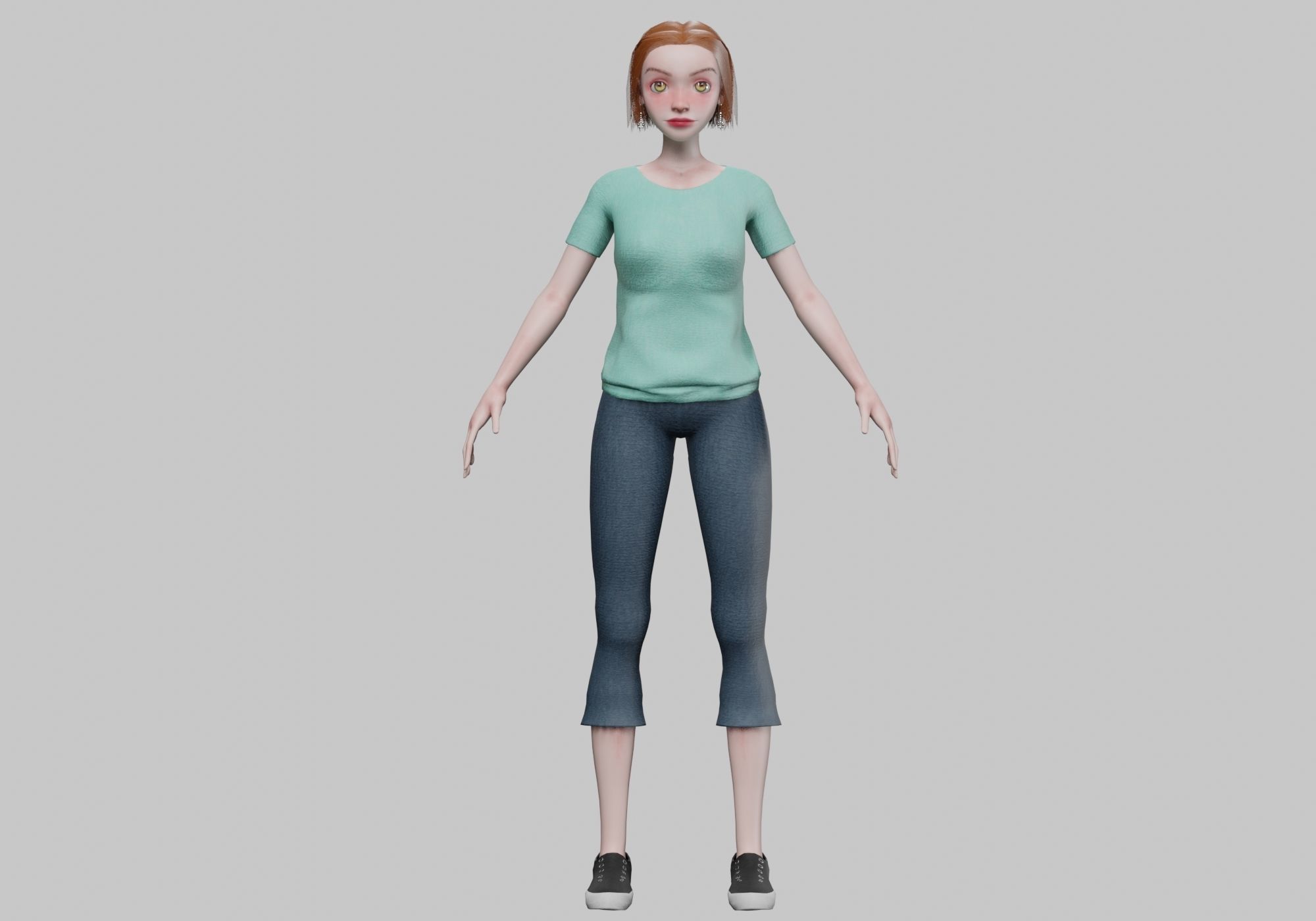 cartoon pretty girl V29219 Low-poly 3D model_1