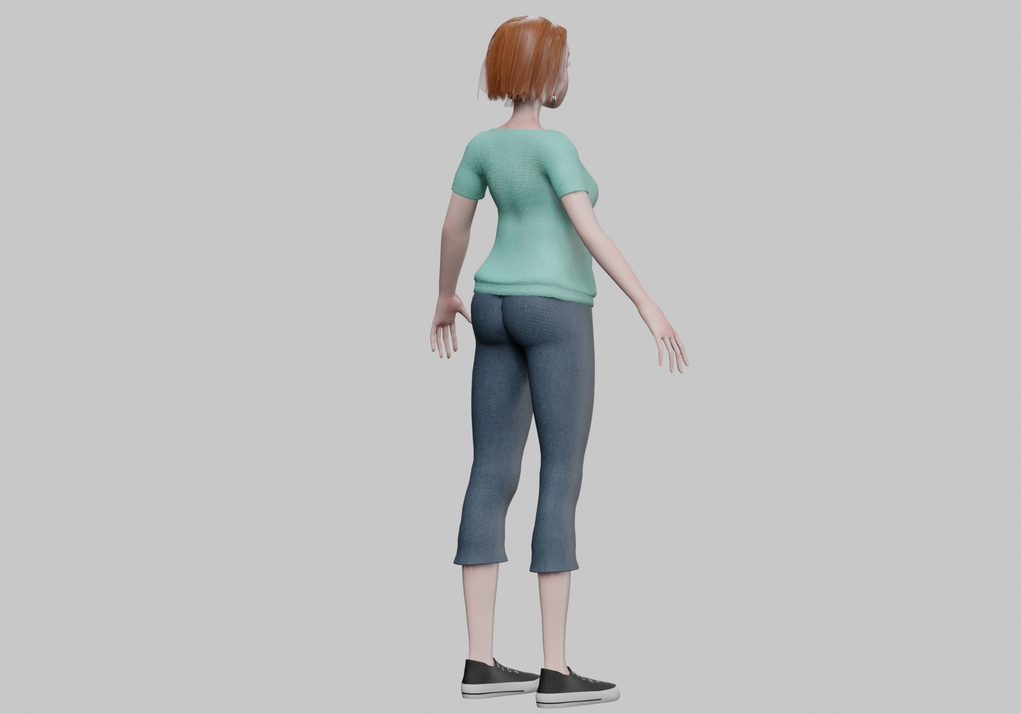 cartoon pretty girl V29219 Low-poly 3D model_5