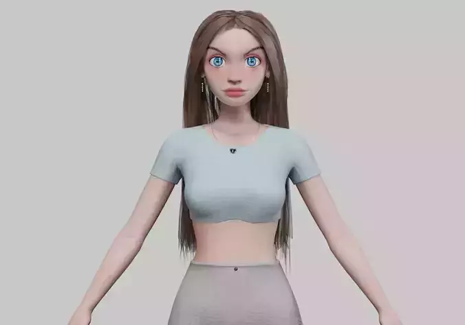 cartoon cool girl V29682 