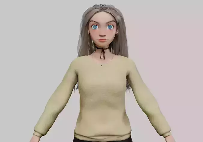 beautiful cartoon girl V30709 