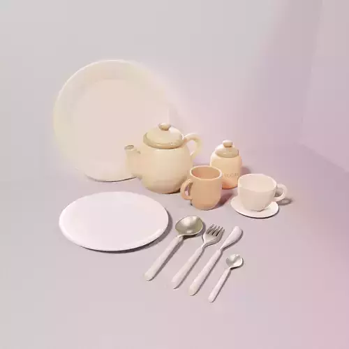 Pastel ceramic tableware set 