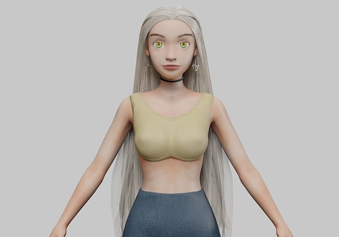 pretty teen girl V33125  Low-poly 3D model